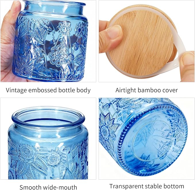 1Pc 17oz Sunflower Style Vintage Glass Candy Jar - Image 3