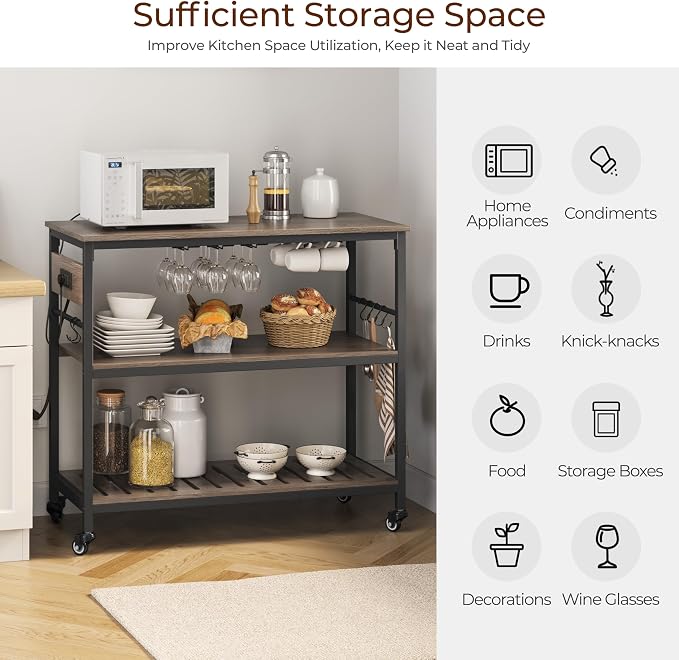 Yaheetech Kitchen Island Cart - Image 7