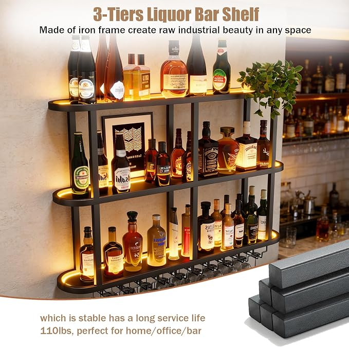Metal Wall Mount Wine Rack, - Image 8