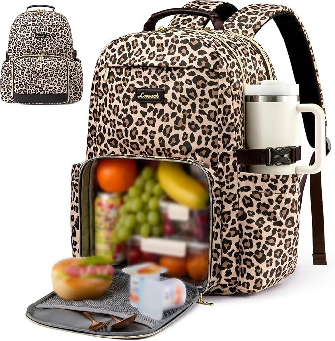 LOVEVOOK Lunch Backpack with Lunch Compartment, 17 Inch Laptop Work Travel by LOVEVOOK