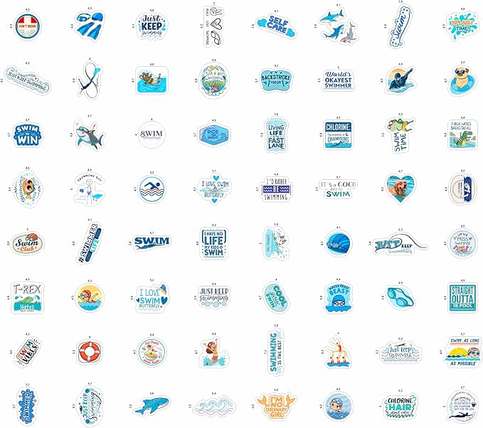 100Pcs Swim Stickers, Swimming Stickers - Image 4