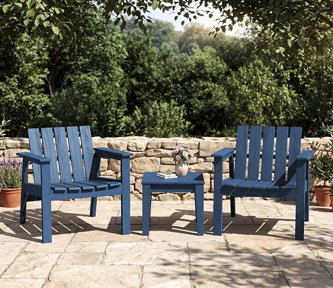 SERWALL Adirondack Chair Set, Includes Adirondack Chairs Set of 2 and 1 Piece - Image 12