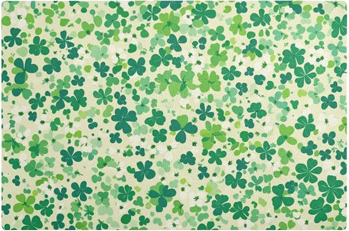 Saint Patricks Green Clovers Coffee Mat Coffee Bar Maker Backed Absorbent by QwThum