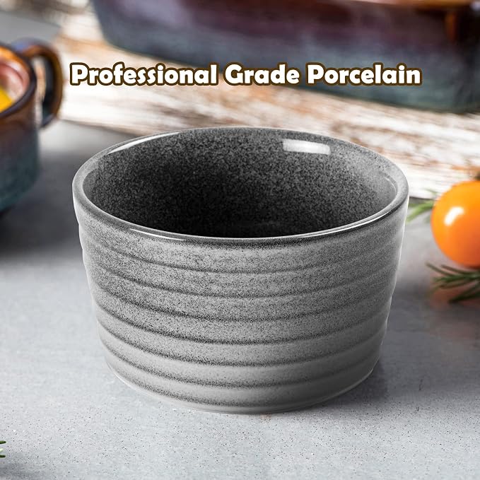 UNICASA Ramekin Set of 2, 8 oz Creme Brulee Ramekins, Oven Safe Baking Set - Image 5