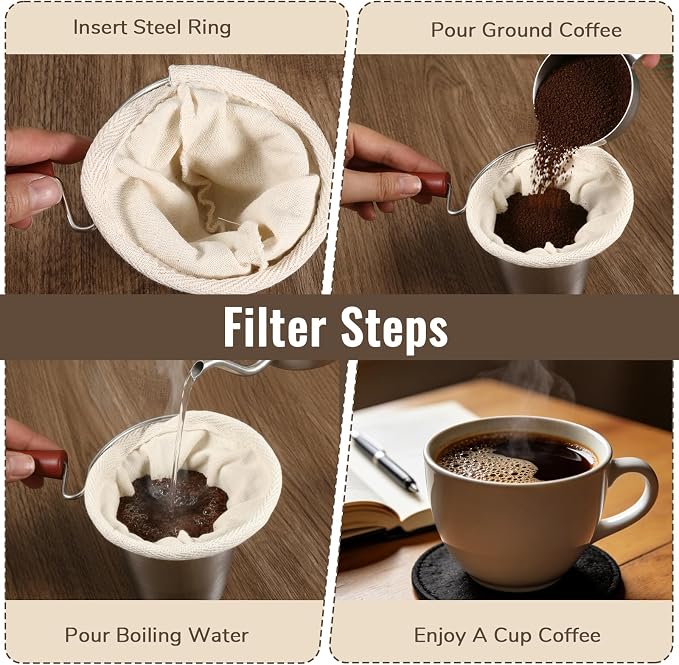 Cloth Coffee Filter Coffee Pour Over Filters Coffee-Filter Washable Flannel - Image 7
