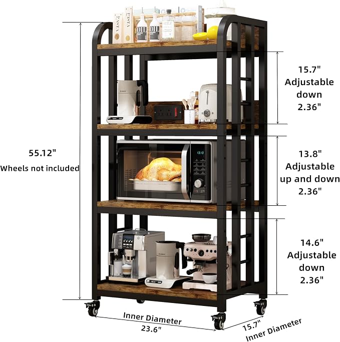 4-Tier Kitchen Bakers Rack - Image 7