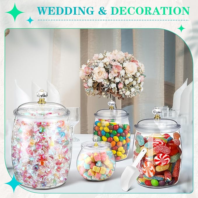 Nuogo 4 Pcs Plastic Candy and Cookie Jars - Image 6
