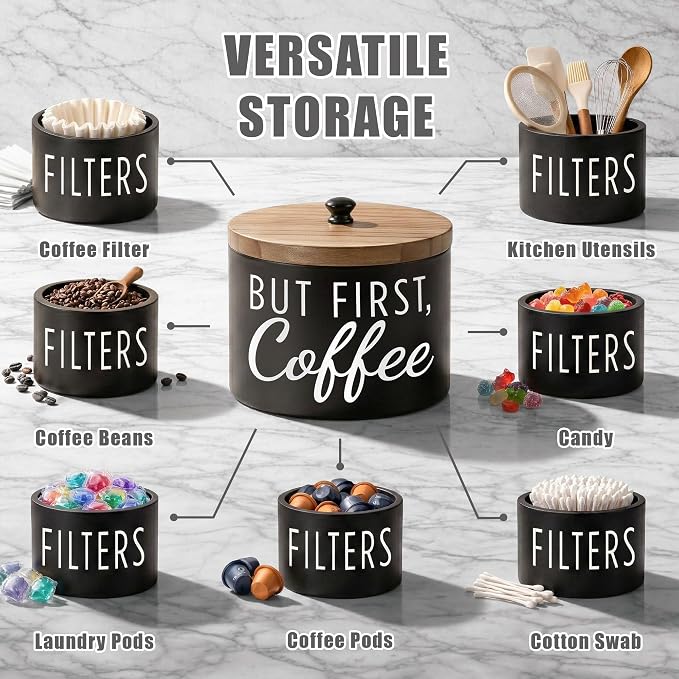 Coffee Filter Holder with Solid Wood Lid - Image 4