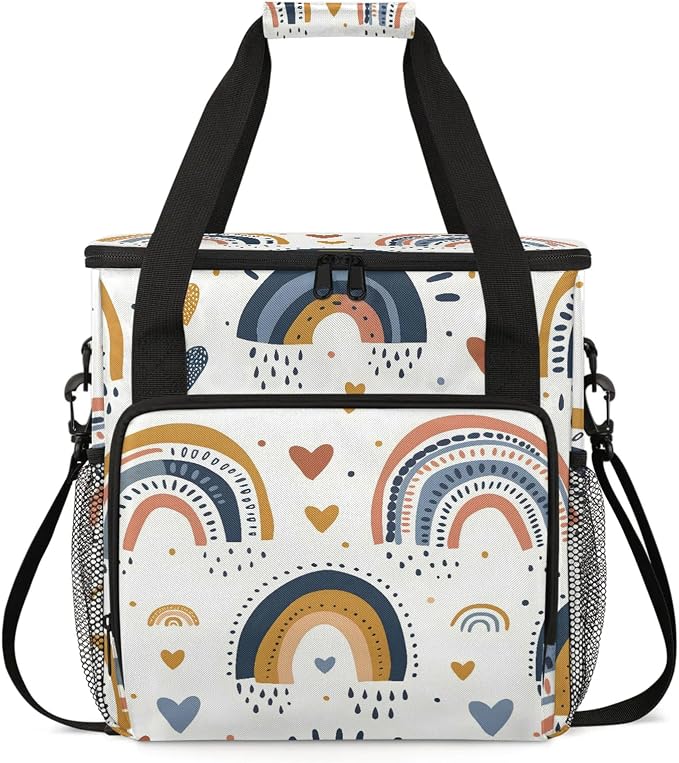 Boho Abstract Rainbow Coffee Maker Carring Bag, Large Insulated Storage by Home