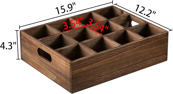Rustic Wooden Crates for Storage 16 X 12 Inches, Farmhouse Wood Box - Image 2