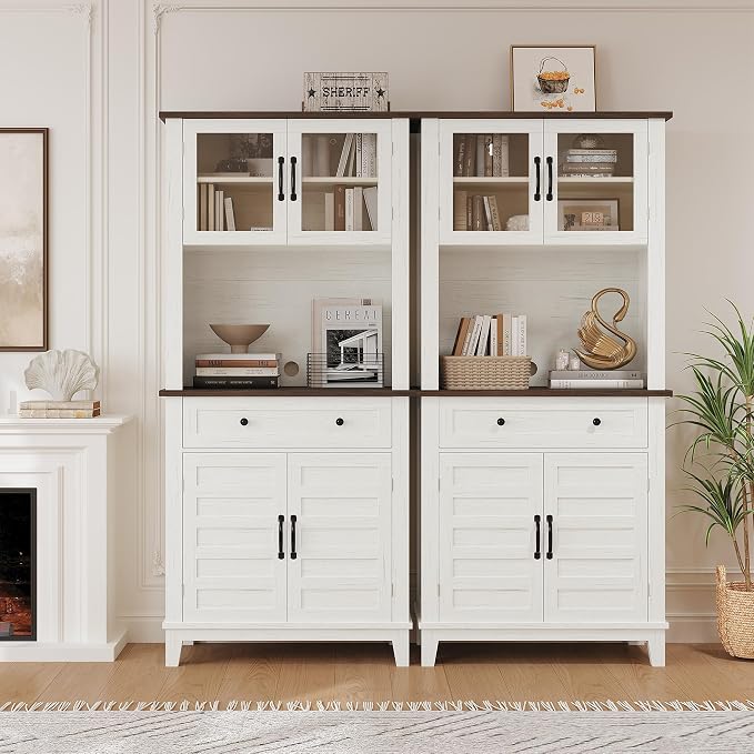 IDEALHOUSE Farmhouse Coffee Bar Cabinet - Image 4