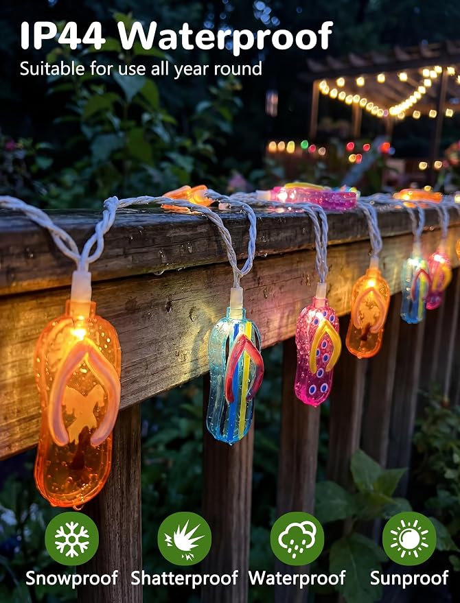 8.5Ft Slipper String Lights Tropical Beach Themed String Lights - Image 3