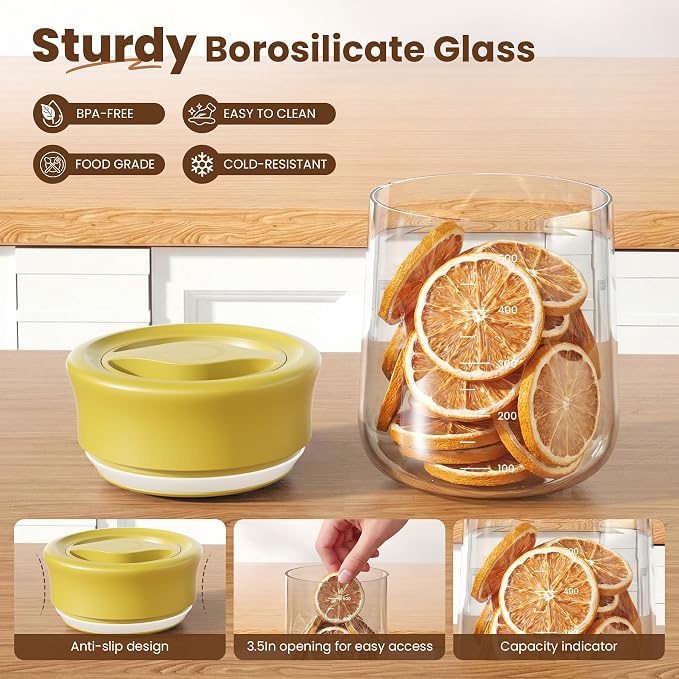 OURCABECUE Wide Mouth Mason Jar 16oz, Newly Upgraded Easy Open Rotating Lid - Image 5