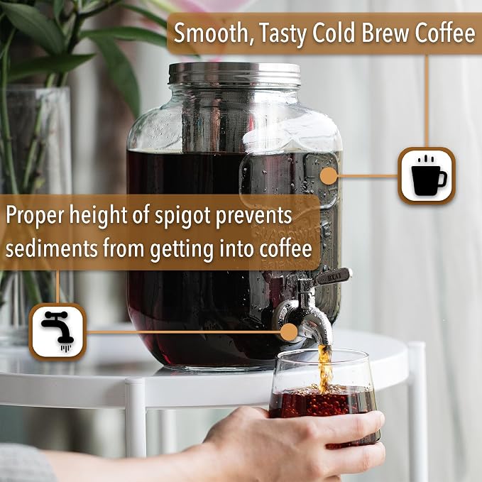 BTaT- 1 Gallon Cold Brew Coffee Maker, Thick Glass Pitcher - Image 4