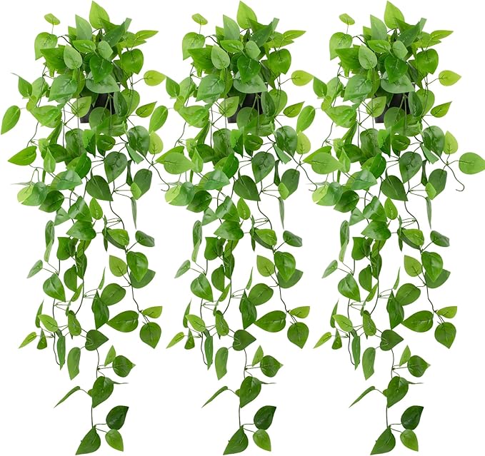 LOYWREE 3 Pack Small Artificial Hanging Plants by Unknown