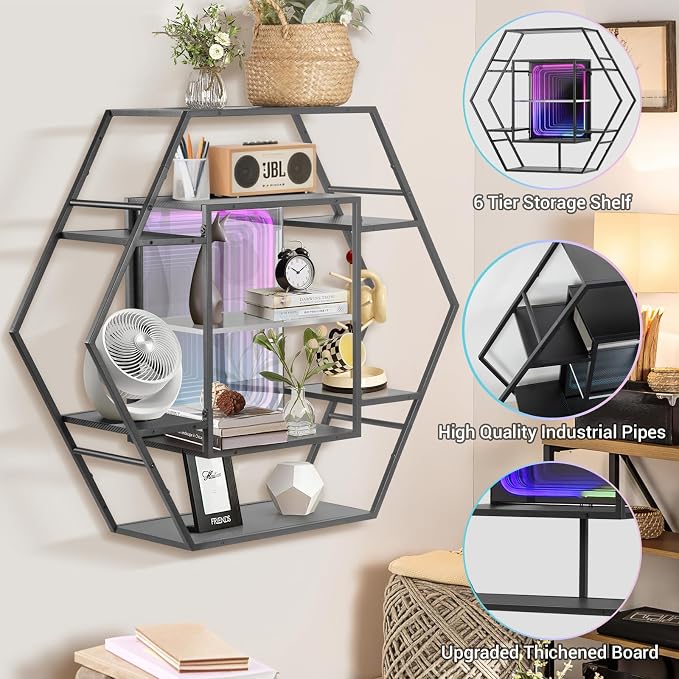 FUSLITE Infinity Mirror Gaming Floating Shelves - Image 5