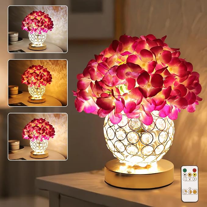 Artificial Hydrangea Flower Lamp by Hibeauti