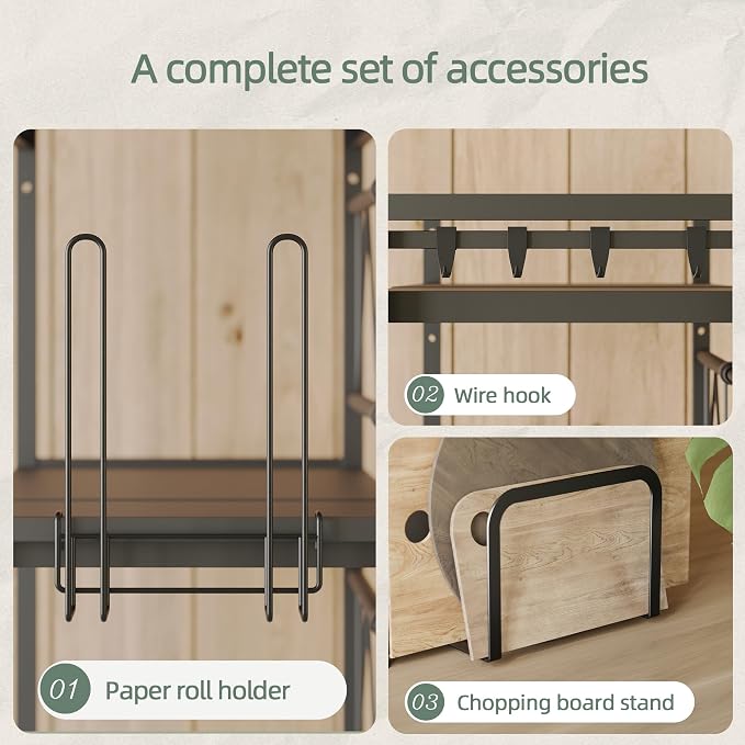 NETEL Expandable Microwave Stand, 2 Tier Metal Kitchen Countertop Organizer - Image 6