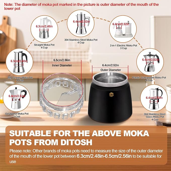 Moka Pot Dosing Funnel Transparent Mocha Dispenser Precise Volume Control - Image 3