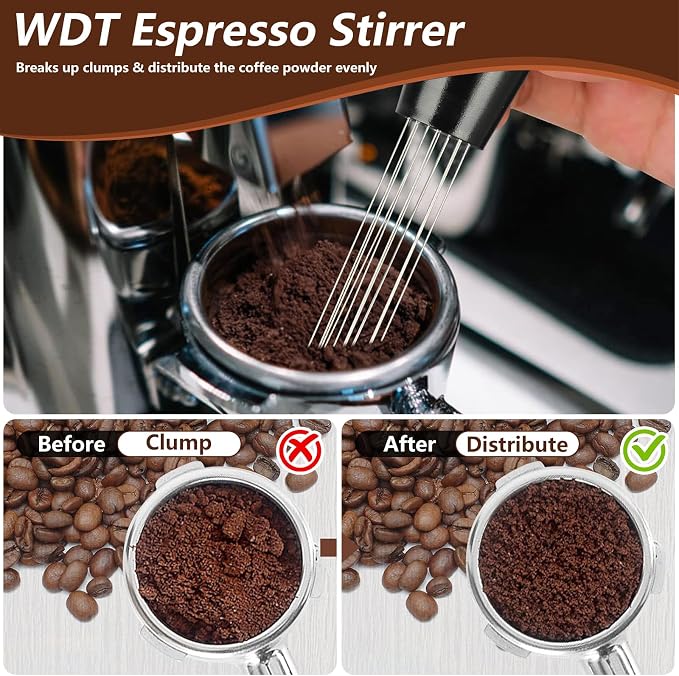 7 PCS Espresso Accessories, Espresso Tamper Tools, WDT Tool Espresso Machine - Image 6