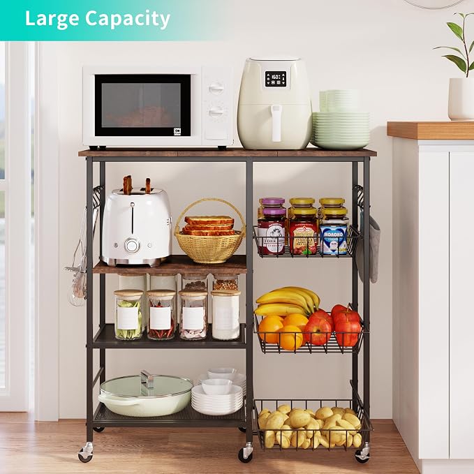 HapiRm Rolling Kitchen Microwave Cart - Image 3