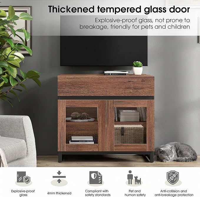 WAMPAT Sideboard Buffet Cabinets, Modern Credenza Sideboard - Image 4