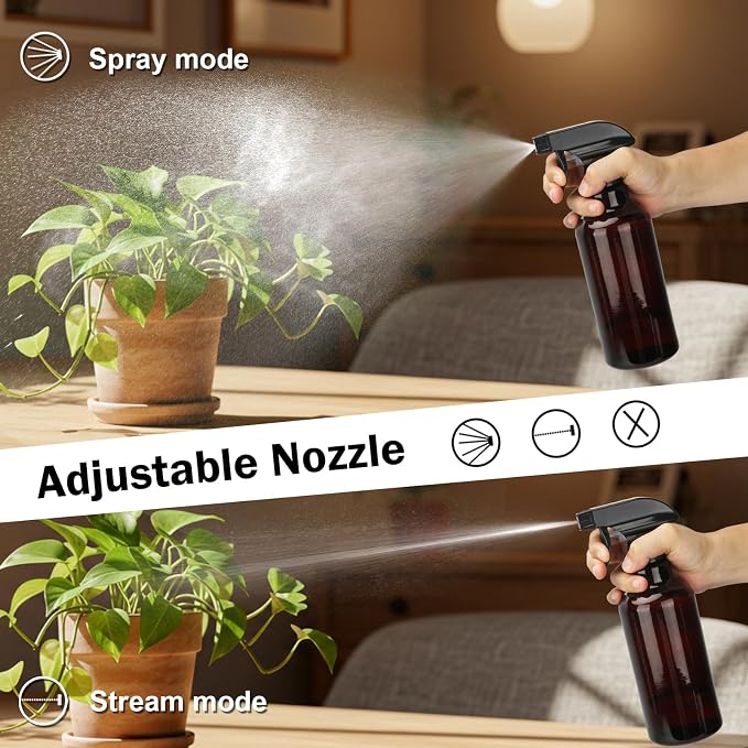Glass Spray Bottles 16.9oz Empty Spray Bottle Mist/Stream Spraying Small - Image 3