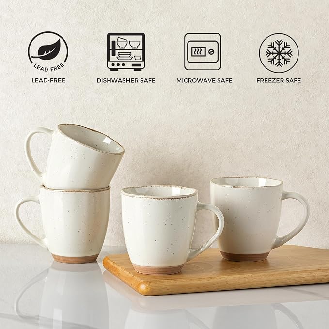 AmorArc 12oz Ceramic Coffee Mugs set of 6, Stylish Coffee Mugs - Image 6