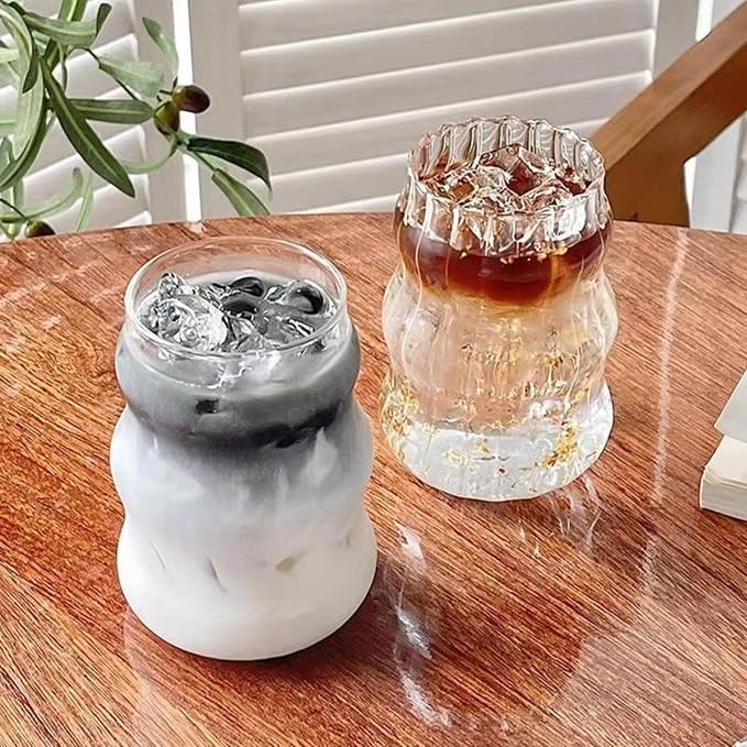 Nirvany 2 Pcs Ribbed Glass Cups, 18 Oz Vintage Drinking Glassware - Image 4