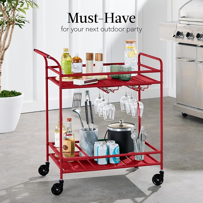 Best Choice Products Rolling Bar Cart, Mobile Home Bar Serving Cart, Serving - Image 3