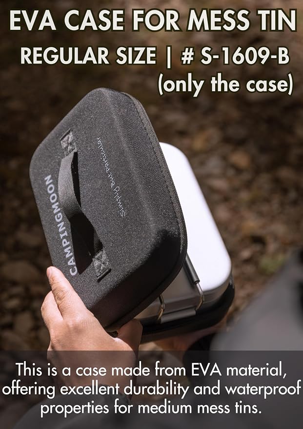 camping moon EVA Case for Regular Medium Mess Tin 7.3 x 4.5 x 3 inches Black - Image 2