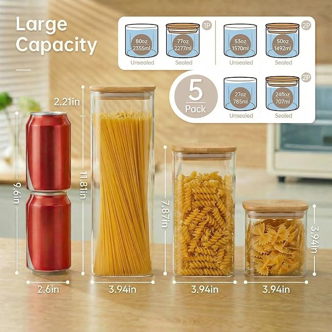 HomArtist Square Glass Jars - Image 3