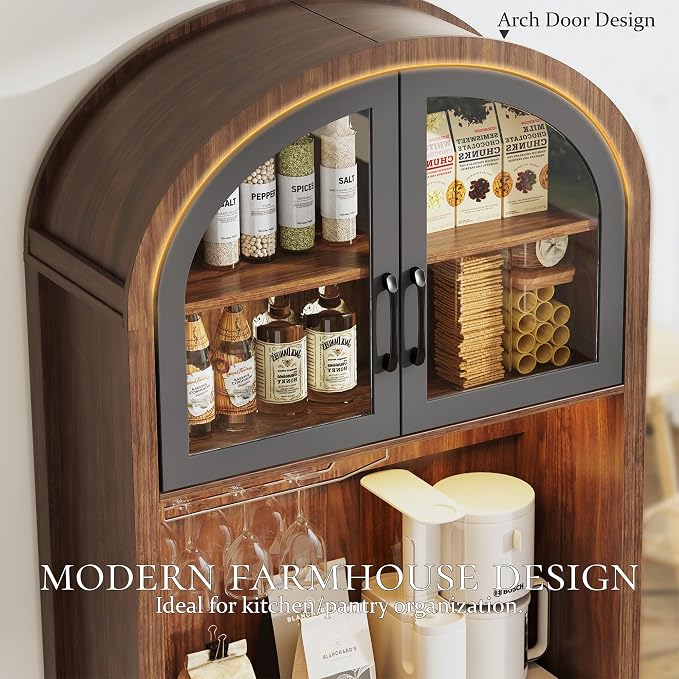 75" Tall Arched Pantry Cabinet - Image 4