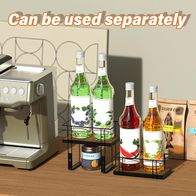 Alyoen Coffee Syrup Rack Organizer, 4 Bottles Syrup Holder Stand - Image 2