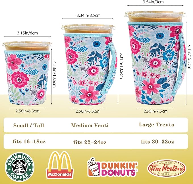 3 Pack Iced Coffee Sleeve Insulator Sleeves - Image 3