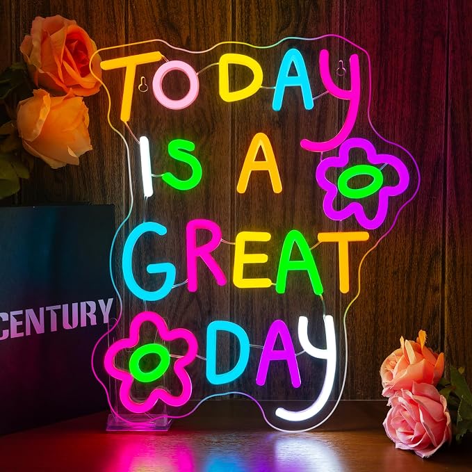 Classroom Neon Lights Today is a Great Day Neon Sign by Unknown