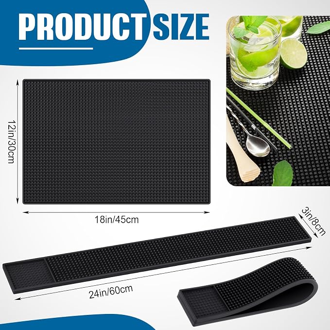 Jingmore 4 Pcs Thick Rubber Bar Mats - Image 2