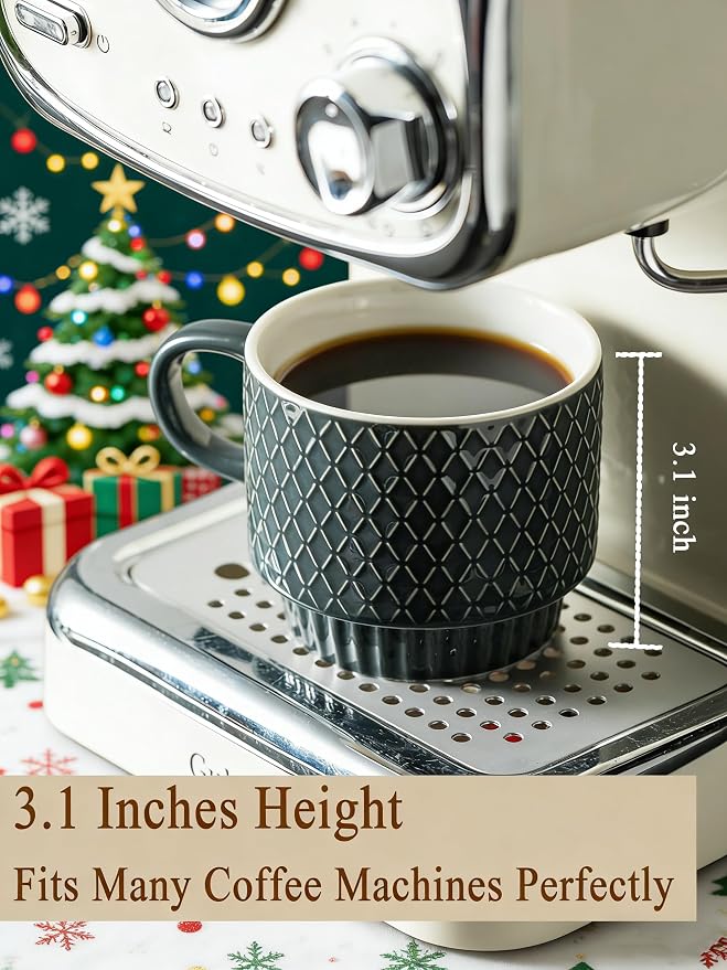 Gomakren Coffee Mugs Set of 4, 13 Ounce Stackable Coffee Mug Set - Image 2