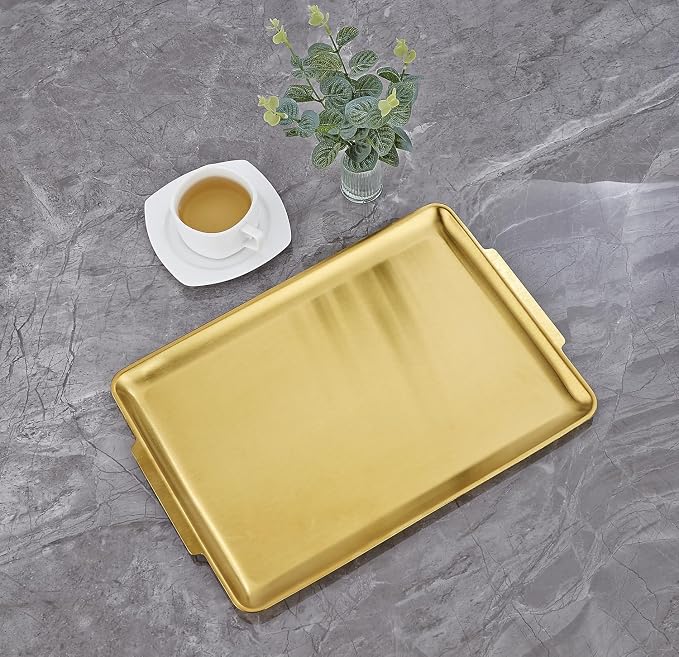 16.3" x 11" Large Serving Platters Set of 2, Stainless Steel Heavy-Duty Large - Image 2