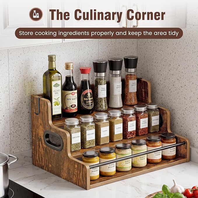 YOUDENOVA Liquor Bottle Display Shelf, 3-Tier Coffee Syrup Rack Organizer - Image 6