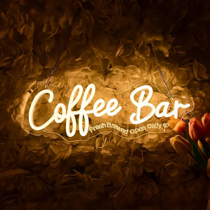 Britrio Coffee Bar Neon Sign for Home Coffee Station Kitchen Wall Decor LED - Image 4