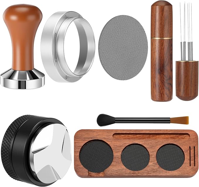 7 Pcs Espresso Accessories Kit, 58 mm Coffee Tamper Set Espresso Machine by Ferrochef