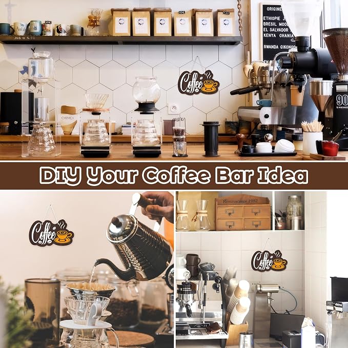 Coffee Bar Sign for Wall Decor, Hanging Coffee Sign for Cafe Station, Farmhouse - Image 4