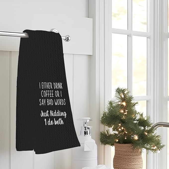 Funny Coffee Kitchen Towels, Coffee Lovers Gift Ideas, 16x24 Inch - Image 3