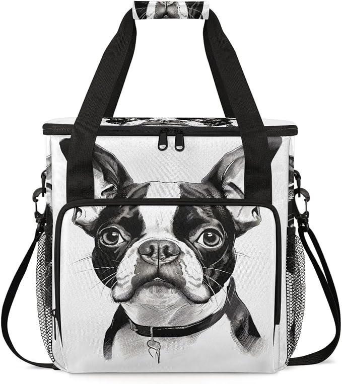 Bostonterrier Dog Coffee Maker Carring Bag, Large Insulated Storage Organizer by Home