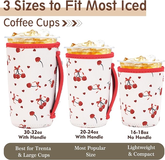 KJQJLY 3 Pack Reusable Iced Coffee Sleeves - Image 2
