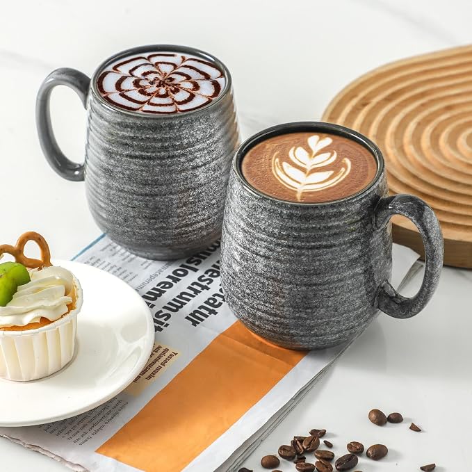 Hasense Large Coffee Cups Ceramic Set of 2, Porcealin 20 oz Coffee Mugs as - Image 5
