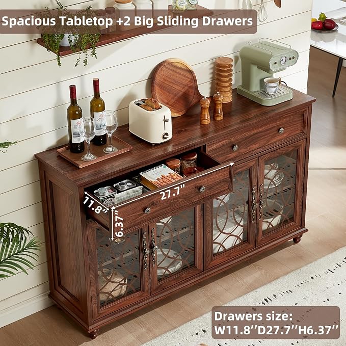 Joaxswe Large Sideboard Buffet Cabinet Set of 2 - Image 7