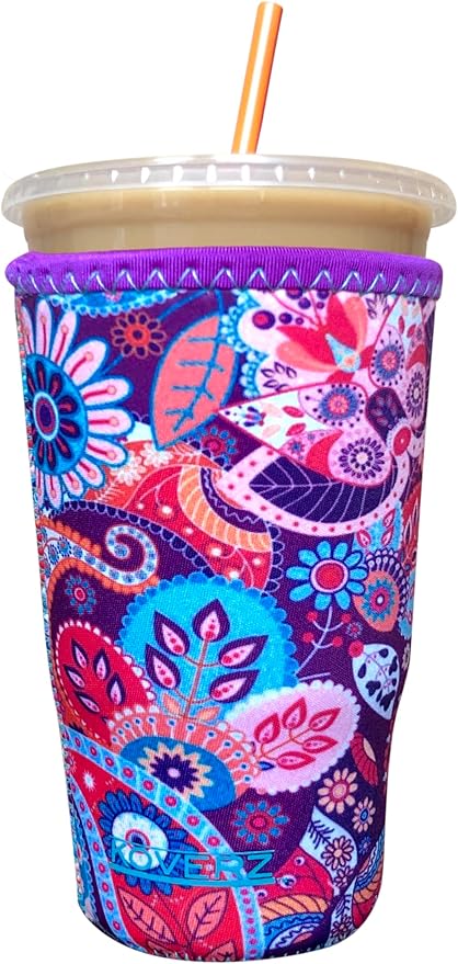 Iced Coffee Sleeve, Insulated Neoprene Cup Sleeve, Fits a 32 Oz. Coffee Cup by Koverz