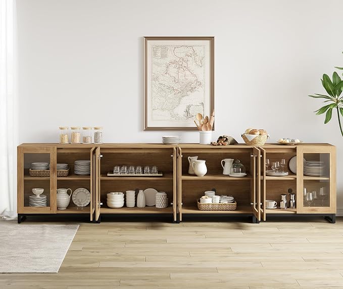 WAMPAT Sideboard Buffet Cabinets, Modern Credenza Sideboard - Image 7